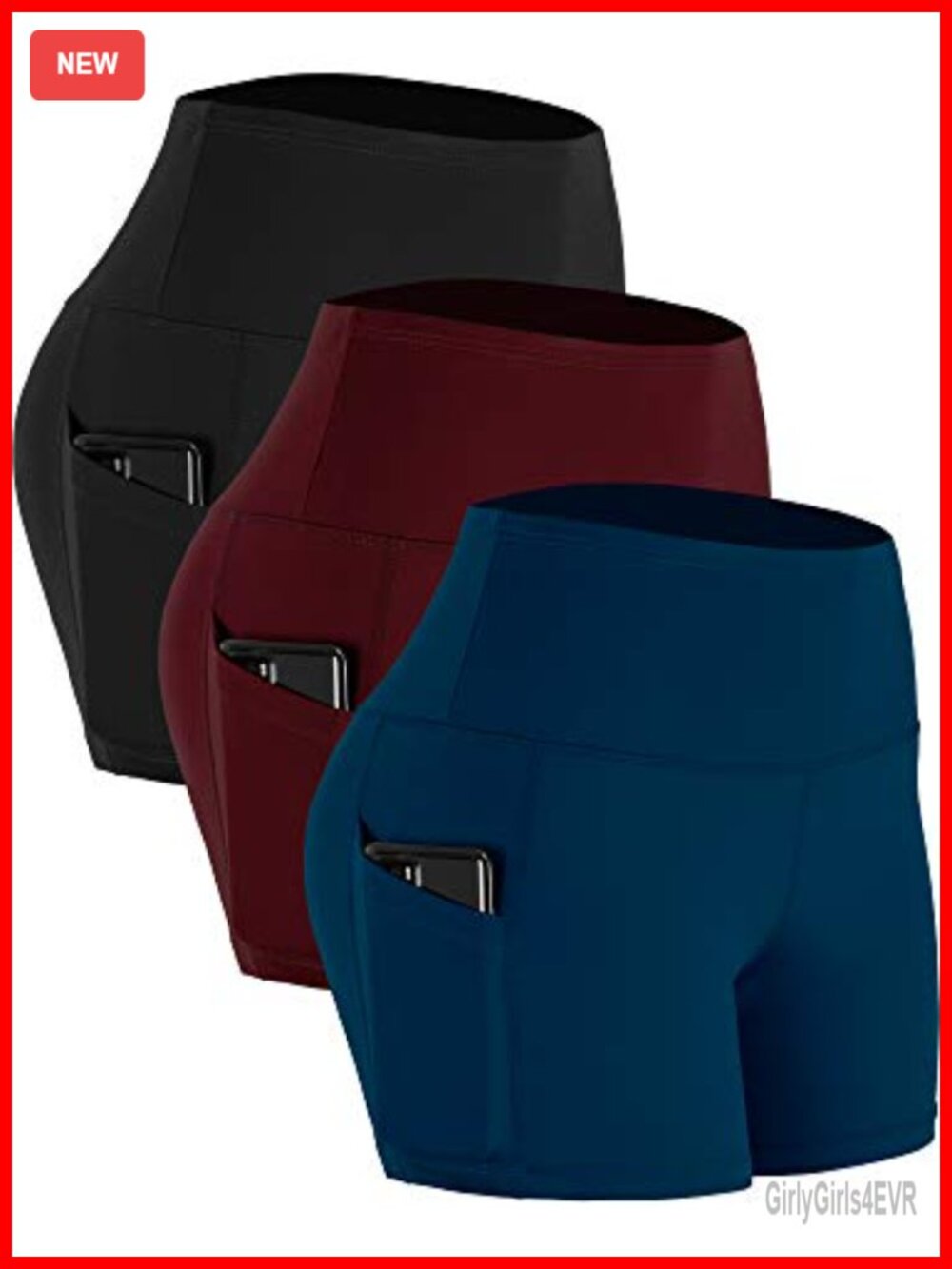 High Waist Athletic Yoga Running Shorts with Deep Pockets
